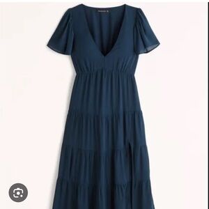 Short-Sleeve Tiered Midi Dress: Abercrombie & Fitch